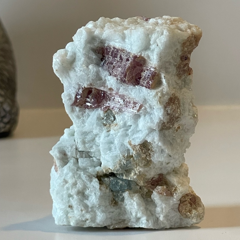 💗 WOW 💗 STUNNING Pink Tourmaline & Aquamarine in Quartz